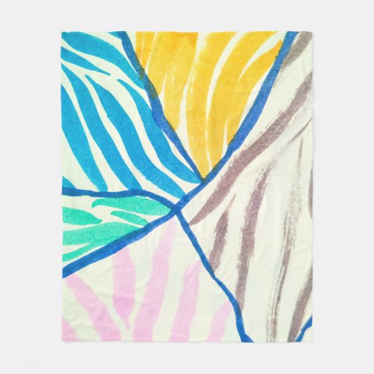 Couverture Polaire Aquarelle patchwork : style de peinture sale. (Devant)