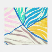 Couverture Polaire Aquarelle patchwork : style de peinture sale. (Devant (Horizontal))