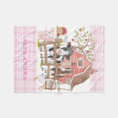 Couverture Polaire Aquarelle Pays Agritourisme Animaux Bébé Fille Nur (Devant (Horizontal))