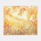 Couverture Polaire Aquarelle Pays Forêt Paysage Art (Devant (Horizontal))