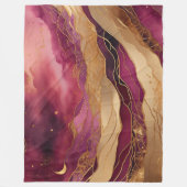 Couverture Polaire Aquarelle Paysage Abstrait Or Bourgogne (Devant)