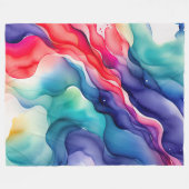 Couverture Polaire Aquarelle Peinte organique Conception abstraite (Devant (Horizontal))