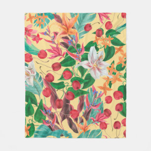 Couverture Polaire Aquarelle peinture en continu motif avec belle