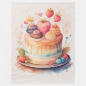 Couverture Polaire Aquarelle Peinture gâteau décoré (Devant)