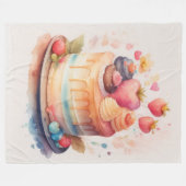 Couverture Polaire Aquarelle Peinture gâteau décoré (Devant (Horizontal))
