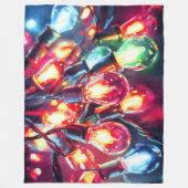 Couverture Polaire Aquarelle Peinture Noël Chaîne de Noël Lumière (Devant)