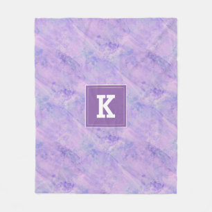 Couverture Polaire Aquarelle personnalisable de monogramme, pourpre