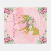 Couverture Polaire Aquarelle personnalisée Unicorne (Devant (Horizontal))