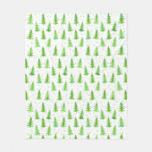 Couverture Polaire Aquarelle Pine Arbres (Devant)