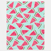 Couverture Polaire Aquarelle Pink Green Watermelon Triangles (Devant)