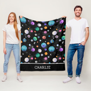 Couverture Polaire Aquarelle Planètes spatiales Galaxie personnalisée