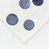 Couverture Polaire Aquarelle. Point de polka bleu. (Coin)
