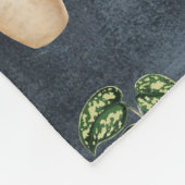 Couverture Polaire Aquarelle Pointée Plante Rustique Motif Noir Nom (Coin)