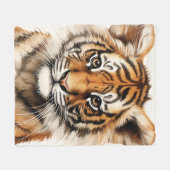 Couverture Polaire Aquarelle Portrait d'un petit tigre (Devant (Horizontal))