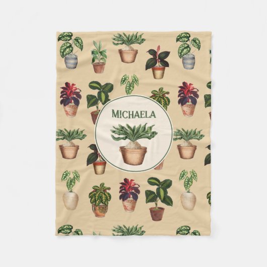 Couverture Polaire Aquarelle Poted Plante Terracotta Nom des pots (Devant)