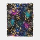 Couverture Polaire Aquarelle Rainbow & Black & Gold Marble Galaxy (Devant)