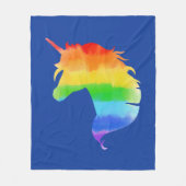 Couverture Polaire Aquarelle Rainbow Unicorn (Devant)