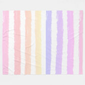 Couverture Polaire Aquarelle rayures rose Peach Jaune (Devant (Horizontal))