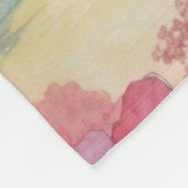 Couverture Polaire Aquarelle rose bleu Imaginaire Château (Coin)