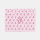 Couverture Polaire Aquarelle rose Coeurs de scintillement, Personnali (Devant (Horizontal))