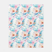 Couverture Polaire Aquarelle rose et bleu (Devant)
