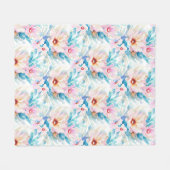 Couverture Polaire Aquarelle rose et bleu (Devant (Horizontal))