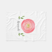 Couverture Polaire Aquarelle rose Floral Fleece Baby (Devant (Horizontal))