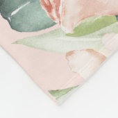 Couverture Polaire Aquarelle rose Floral Nom bébé fille (Coin)