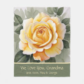 Couverture Polaire Aquarelle rose jaune (Devant)