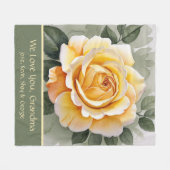 Couverture Polaire Aquarelle rose jaune (Devant (Horizontal))