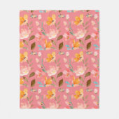 Couverture Polaire Aquarelle rose monogramme (Devant)