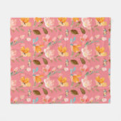 Couverture Polaire Aquarelle rose monogramme (Devant (Horizontal))