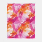 Couverture Polaire Aquarelle rose orange Abstrait (Devant)