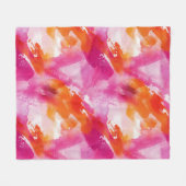 Couverture Polaire Aquarelle rose orange Abstrait (Devant (Horizontal))