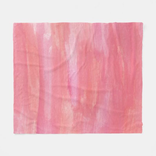 Couverture Polaire Aquarelle rose pâle (Devant (Horizontal))