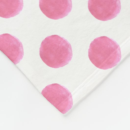 Couverture Polaire aquarelle rose pois dotty design (Coin)