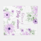 Couverture Polaire Aquarelle rose romantique Baby shower Floral (Devant (Horizontal))