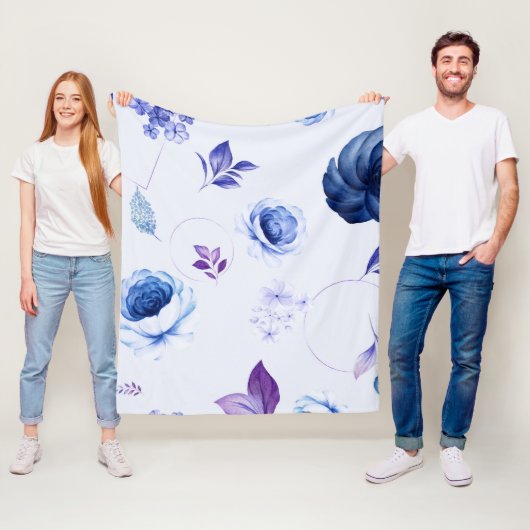 Couverture Polaire Aquarelle Roses 31 (En situation)