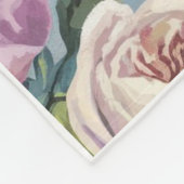 Couverture Polaire Aquarelle Roses Blanches, Jaunes Et Rose (Coin)