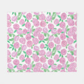 Couverture Polaire Aquarelle, roses roses (Devant (Horizontal))