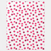 Couverture Polaire Aquarelle rouge aquarelle pois motif (Devant)