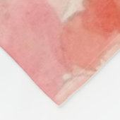 Couverture Polaire Aquarelle rouge, bleu, doux, coeurs roses monogram (Coin)