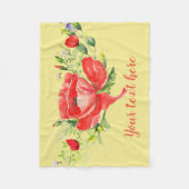 Couverture Polaire Aquarelle Rouge Poppies Personnalisé (Devant)