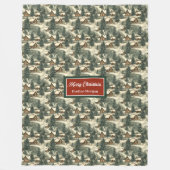 Couverture Polaire Aquarelle Russe Christmas Farmhouse Village (Devant)