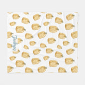 Couverture Polaire Aquarelle Rustique Automne Citrouille orange (Devant (Horizontal))