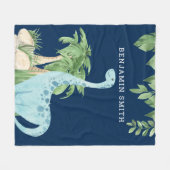 Couverture Polaire Aquarelle rustique mignon Dinosaure Personnalisé M (Devant (Horizontal))
