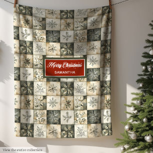 Couverture Polaire Aquarelle Rustique Neutre Couleur Muet Patchwork