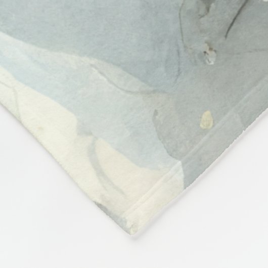 Couverture Polaire Aquarelle Santa Claus Noël Neige Forêt (Coin)