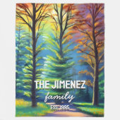 Couverture Polaire Aquarelle simple moderne Nom de famille (Devant)