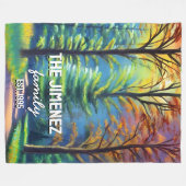 Couverture Polaire Aquarelle simple moderne Nom de famille (Devant (Horizontal))